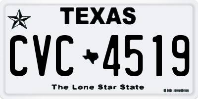 TX license plate CVC4519