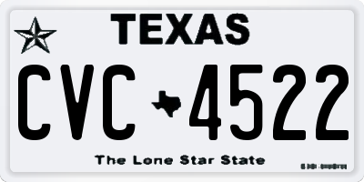 TX license plate CVC4522