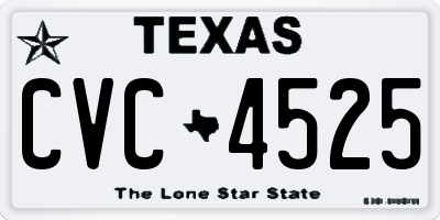 TX license plate CVC4525