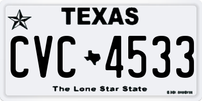 TX license plate CVC4533