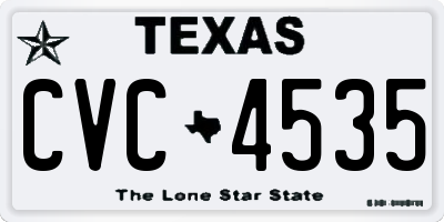 TX license plate CVC4535