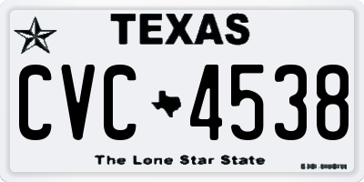 TX license plate CVC4538