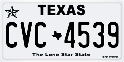 TX license plate CVC4539