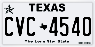TX license plate CVC4540