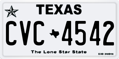 TX license plate CVC4542