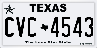 TX license plate CVC4543