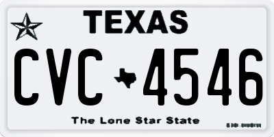 TX license plate CVC4546