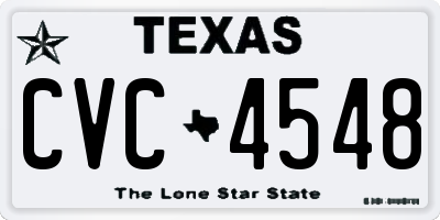 TX license plate CVC4548