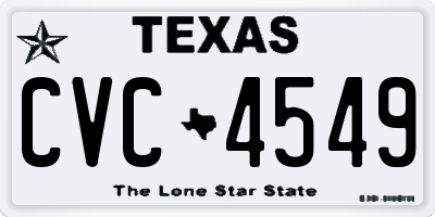 TX license plate CVC4549