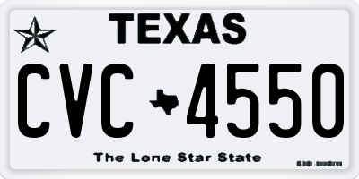 TX license plate CVC4550