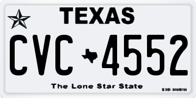 TX license plate CVC4552