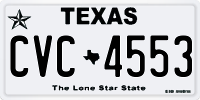 TX license plate CVC4553
