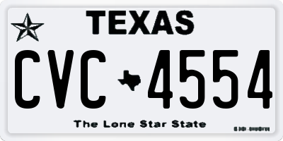 TX license plate CVC4554