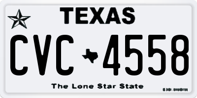 TX license plate CVC4558