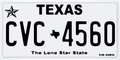 TX license plate CVC4560