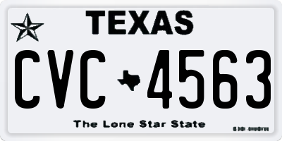 TX license plate CVC4563