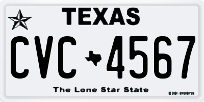 TX license plate CVC4567