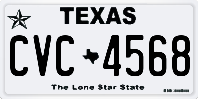 TX license plate CVC4568