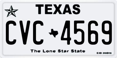 TX license plate CVC4569