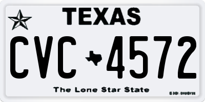 TX license plate CVC4572