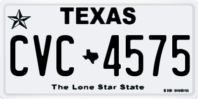 TX license plate CVC4575