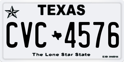TX license plate CVC4576