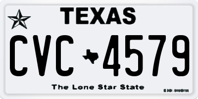 TX license plate CVC4579