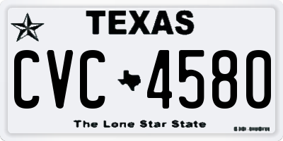 TX license plate CVC4580