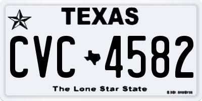 TX license plate CVC4582
