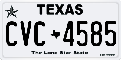 TX license plate CVC4585
