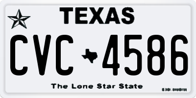 TX license plate CVC4586