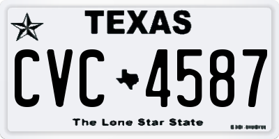 TX license plate CVC4587