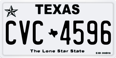 TX license plate CVC4596