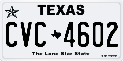 TX license plate CVC4602