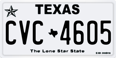 TX license plate CVC4605