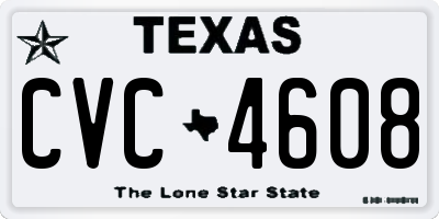 TX license plate CVC4608