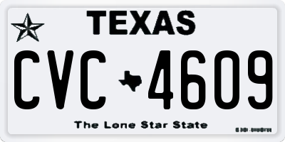 TX license plate CVC4609