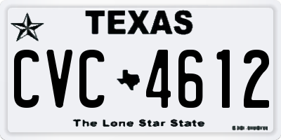 TX license plate CVC4612
