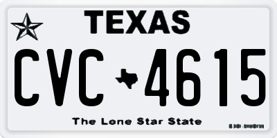 TX license plate CVC4615