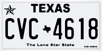 TX license plate CVC4618
