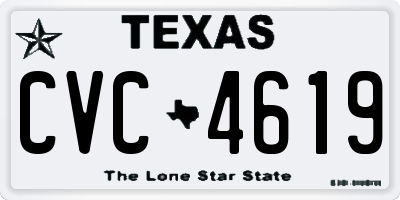 TX license plate CVC4619