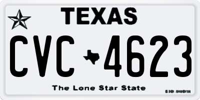 TX license plate CVC4623