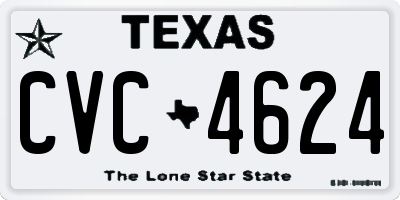 TX license plate CVC4624