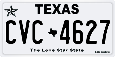 TX license plate CVC4627