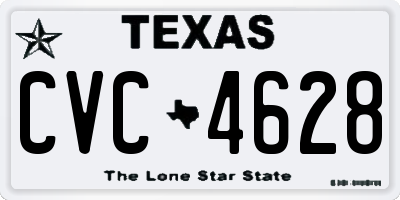 TX license plate CVC4628