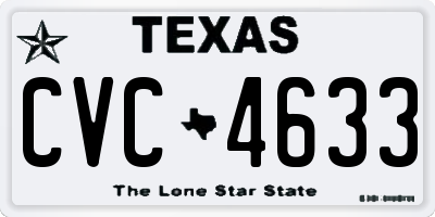 TX license plate CVC4633