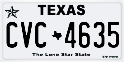 TX license plate CVC4635