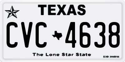 TX license plate CVC4638