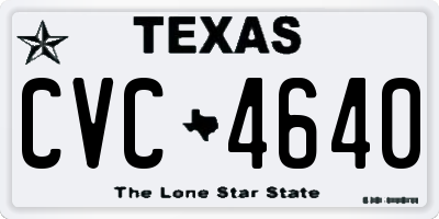 TX license plate CVC4640