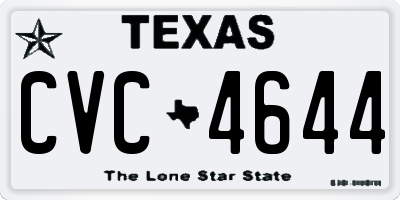 TX license plate CVC4644